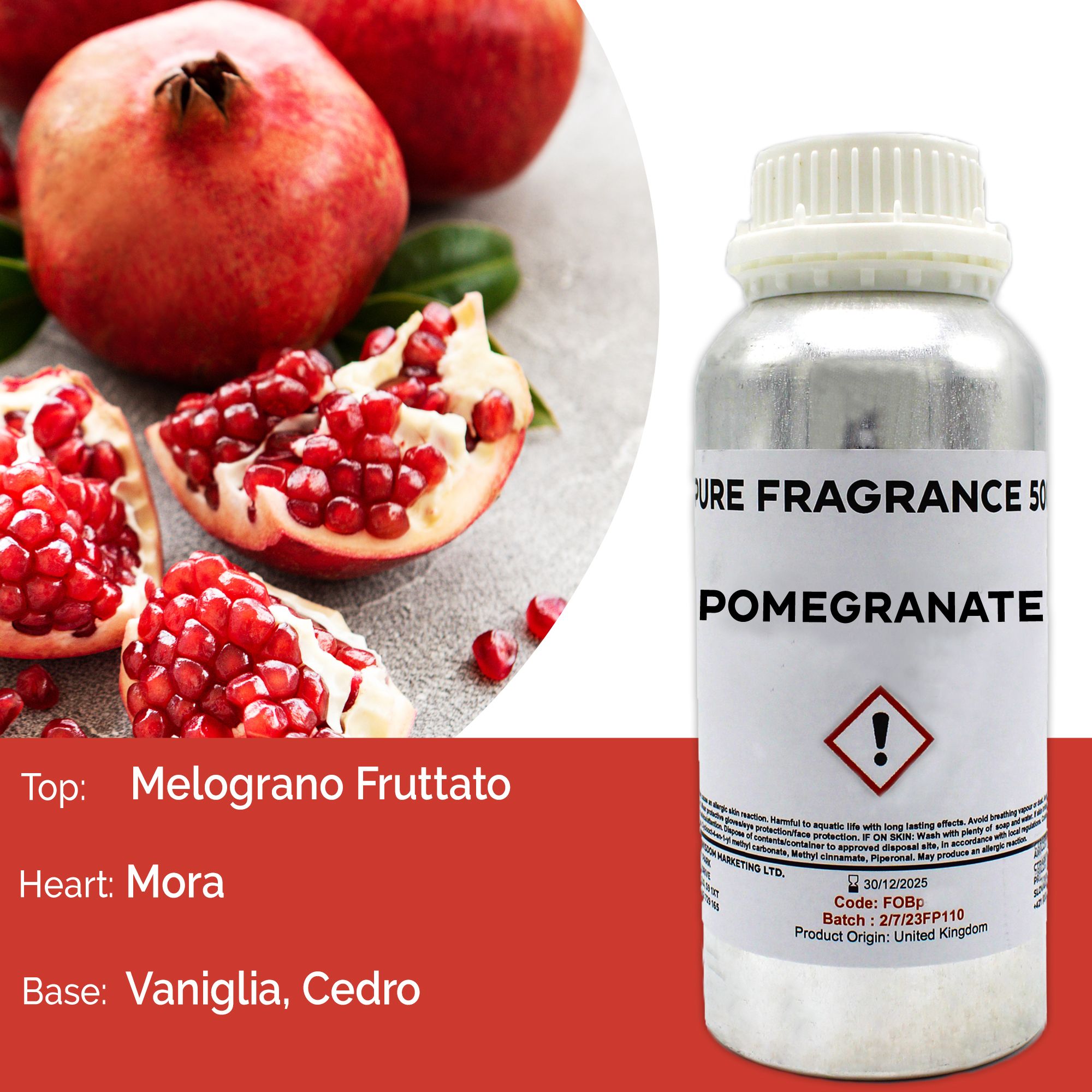 Óleo de Fragrância Puro de Romã - 500 ml