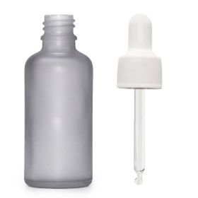 Sticlă Mată Gri Cu Pipetă Albă, 100ml