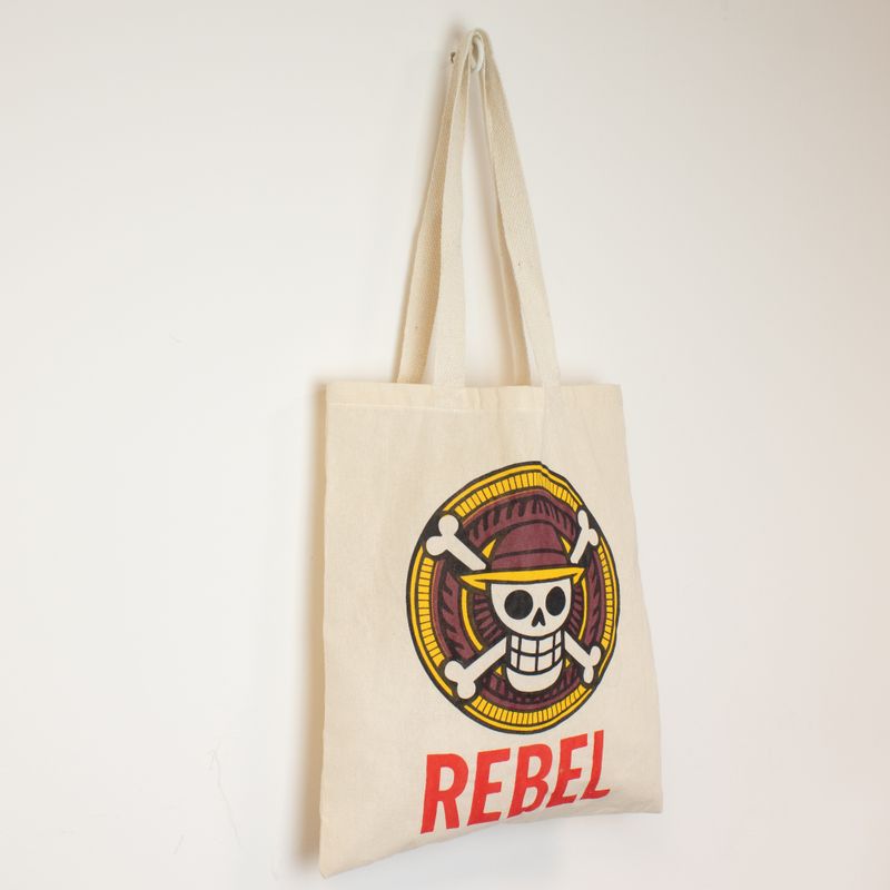 Iconic Basic Tote Bag - REBEL - (40x37cm) - Natural 4oz