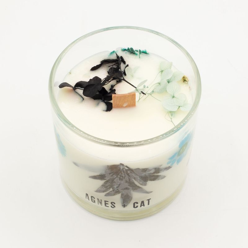 Agnes + Cat Extra Large  Crackle Soy Candle - Seasalt & Moss