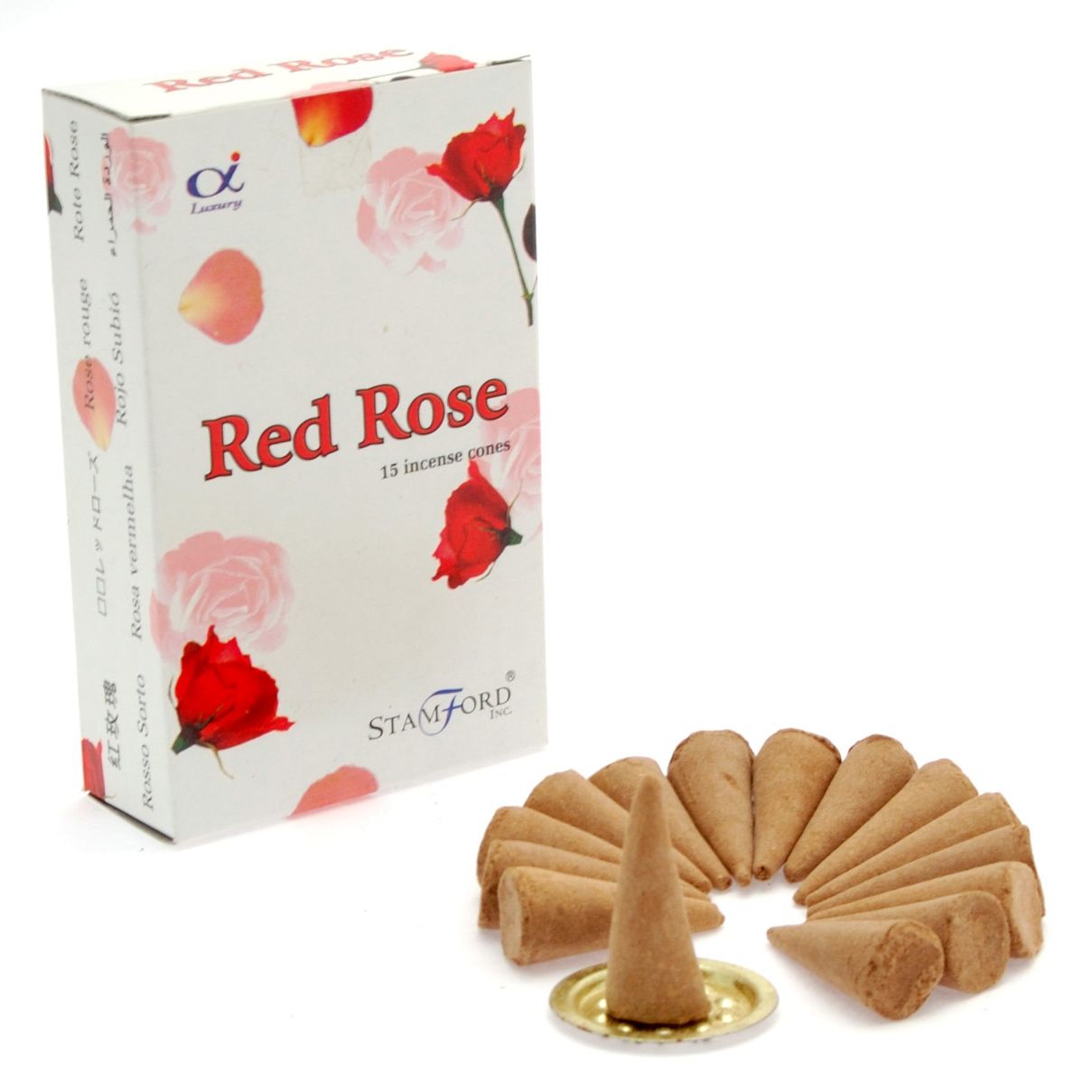 Conos de incenso rosa vermelho
