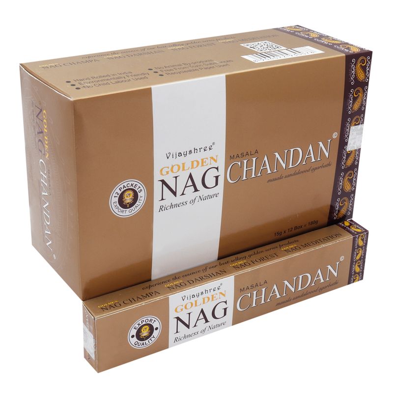 15гр - Храмови Ароматизиращи Пръчици "Golden Nag" - Тямян Chandan