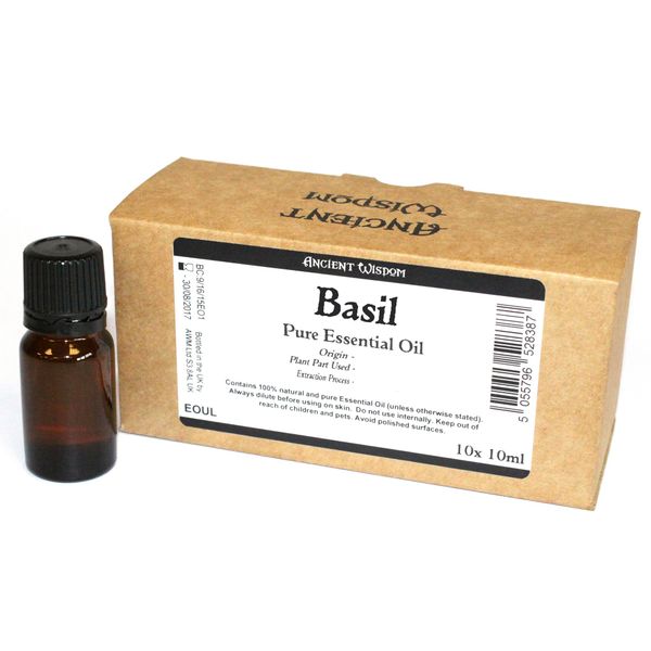 10x 10ml Basil Essential Oil  Unlabelled