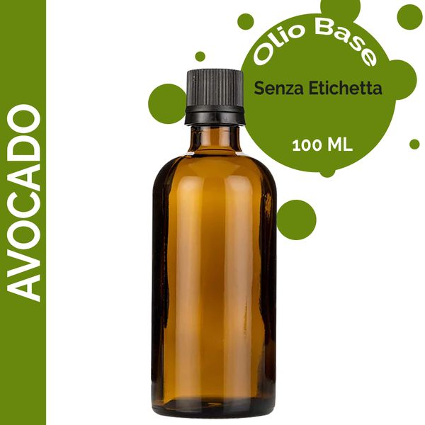 Olio Base di Avocado 100 Ml - Senza Etichetta