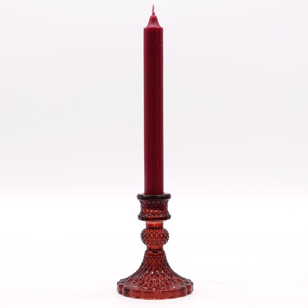 Set of 2 Vintage Dinner Candle Holder - Vampire Red