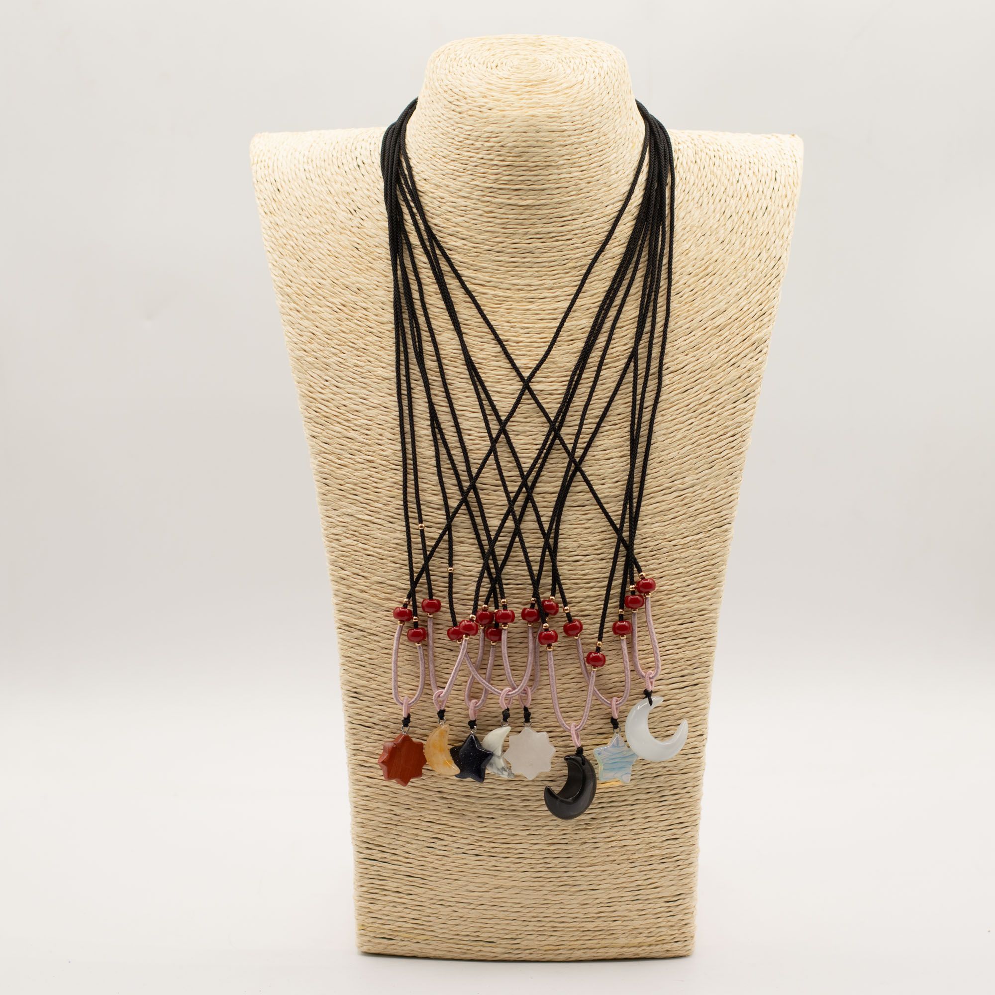 Colares de Corda com Pedras Peciosas - Coleção Celestial (sortidos)