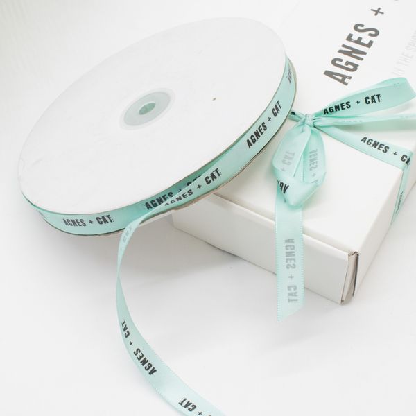 Agnes + Cat Branded Ribbon - Mint (12mm x 90m)