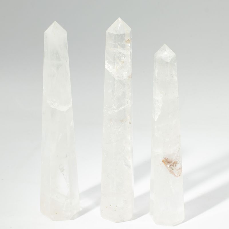 puntas de obelisco de seis caras de piedra preciosa, aprox. 17 cm - cristal de roca