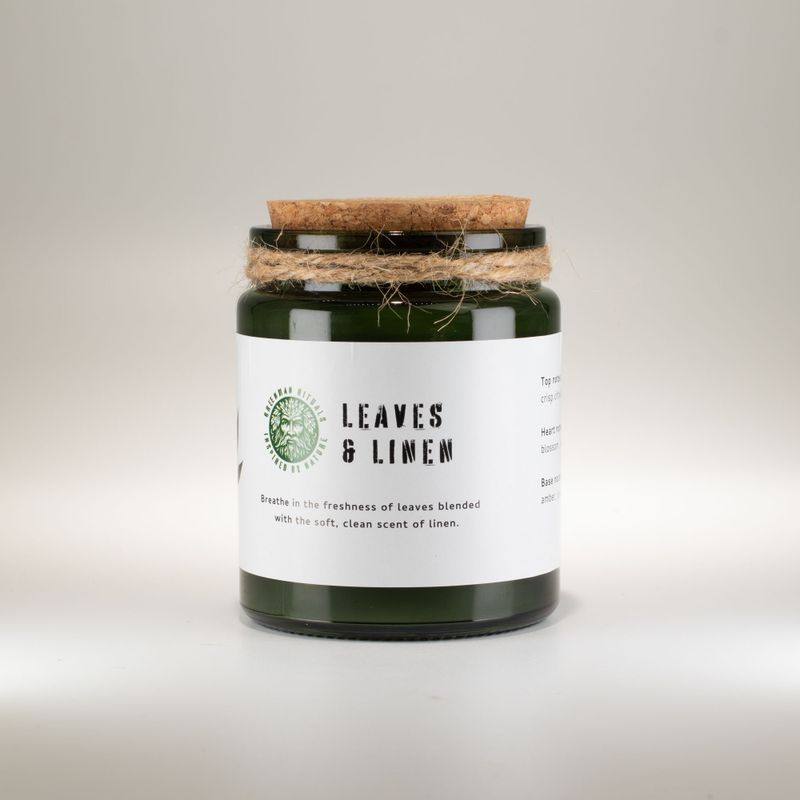Woodwick Soy Candle - Leaves and Linen