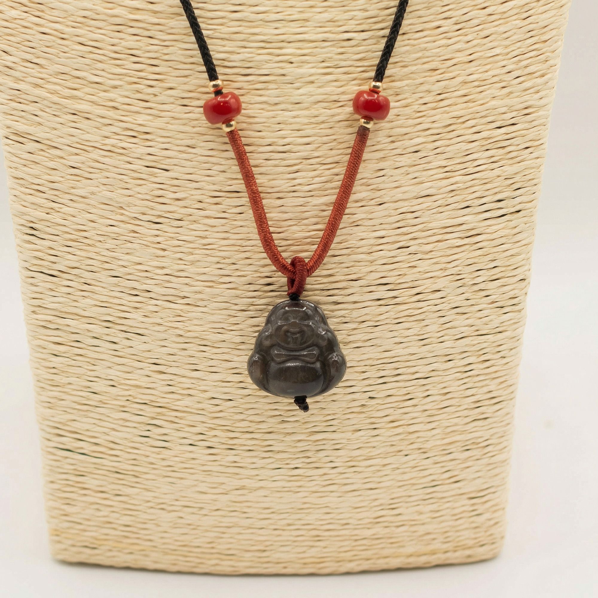 Cool Gemstone Pendants - Sliver Obsidian Buddha