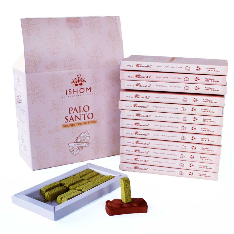 Pack de 15 Briques d'Encens Naturel et Brûleur - Palo Santo