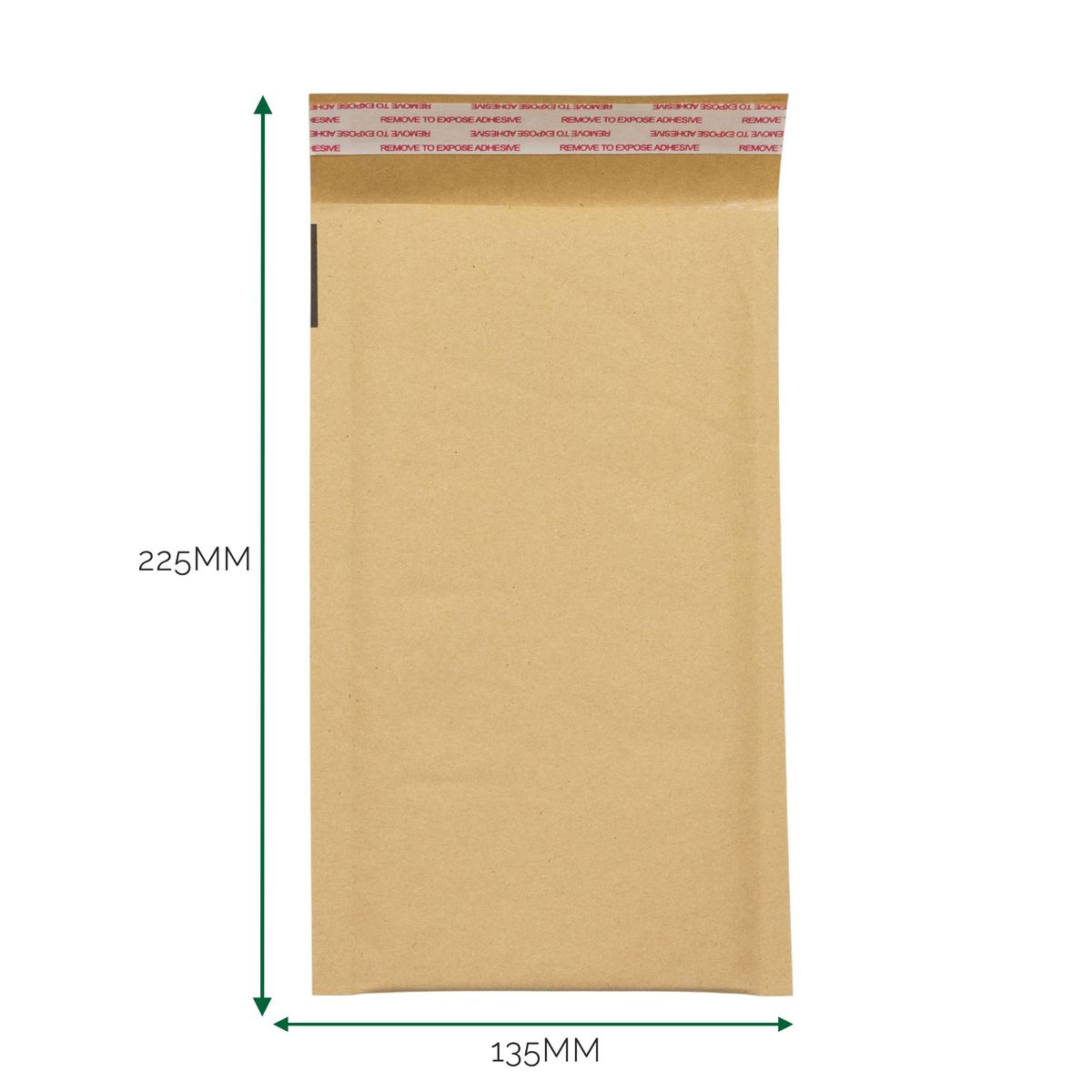 Envelope kraft acolchoado com bolhas (135x225+40 mm)