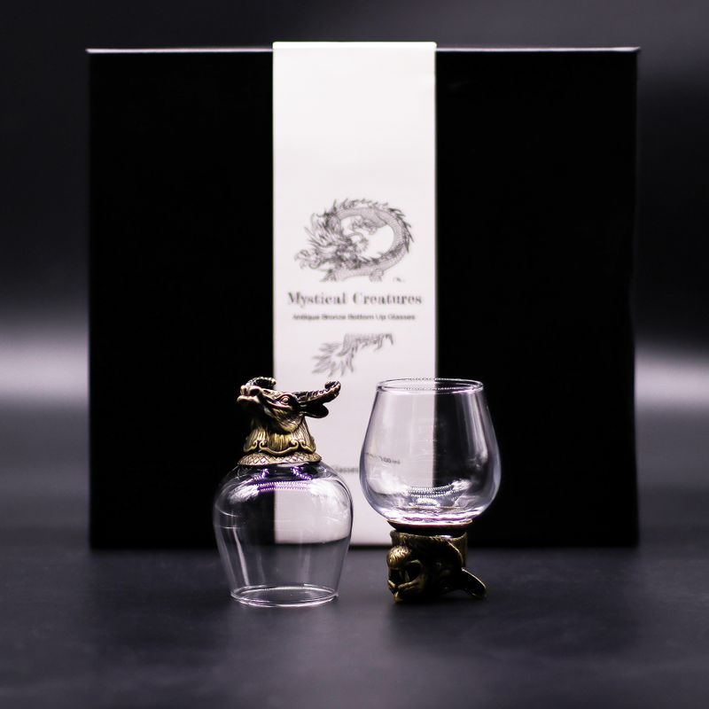 Gift Set of 6 Bottom Up Glasses (100ml) - Mystical Creatures