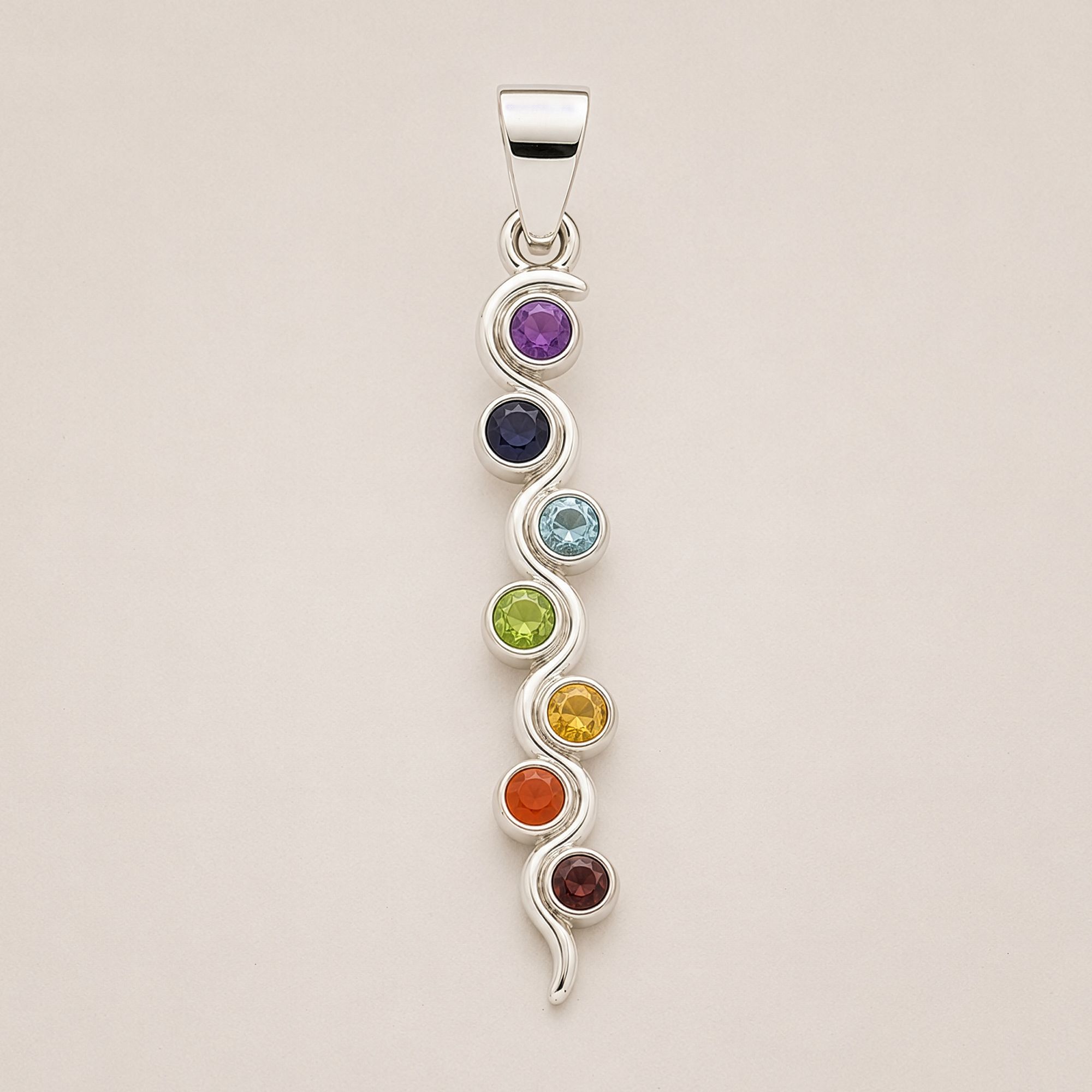 Colgante Devocional Indio - Baño de plata (Cordón de 45 cm) - Chakra de la serpiente