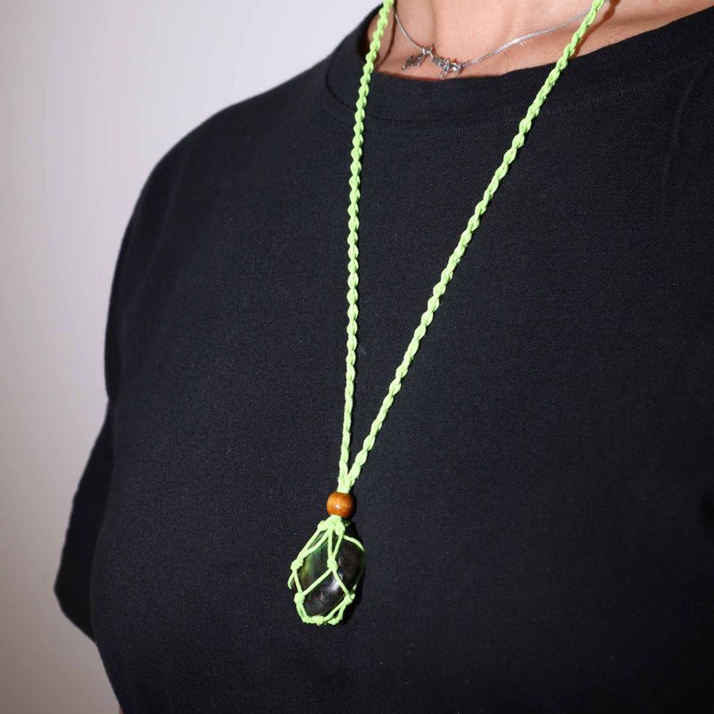 Collier à cordon pour pierre précieuse 45 cm/18 pouces - Vert