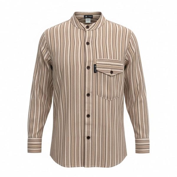 Nomad Sari Grandad Shirt - Marrón Beige - Grande