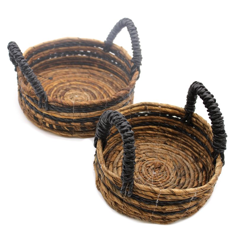 Panier en Feuille de bananier et raphia Hitam - Lot de 2