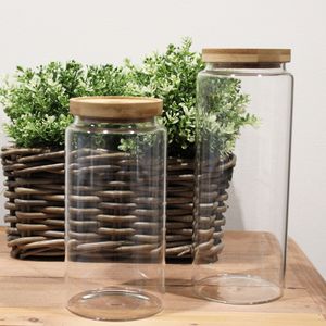 Cottage Bamboo Glass Jar