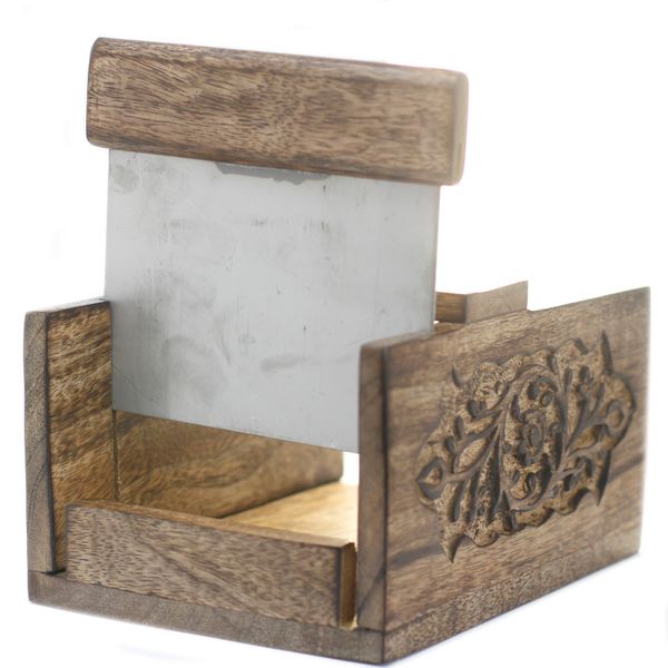 Coupe savon en bois de Manguier gravé
