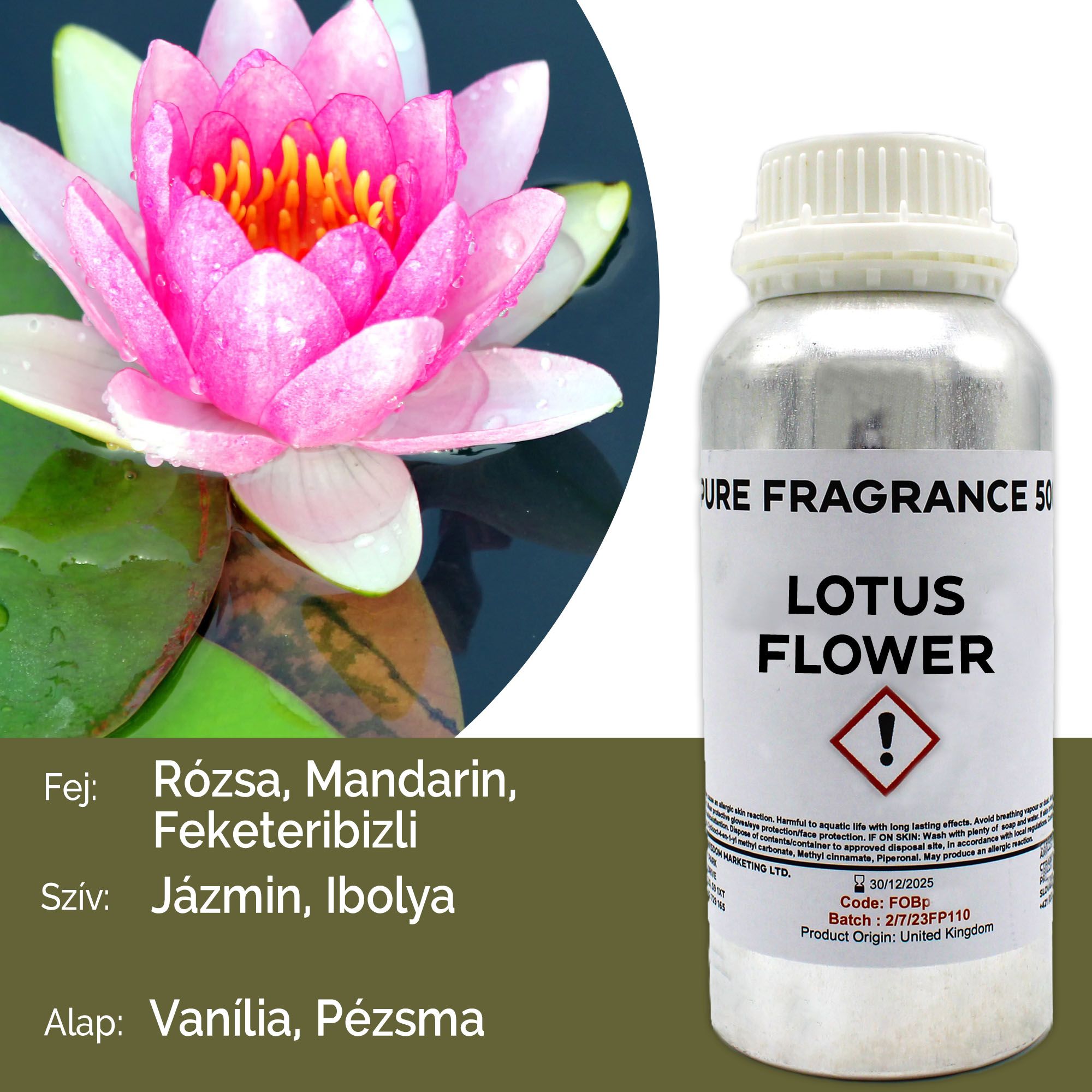 Óleo de Fragrância Puro de Flor de Lótus - 500 ml