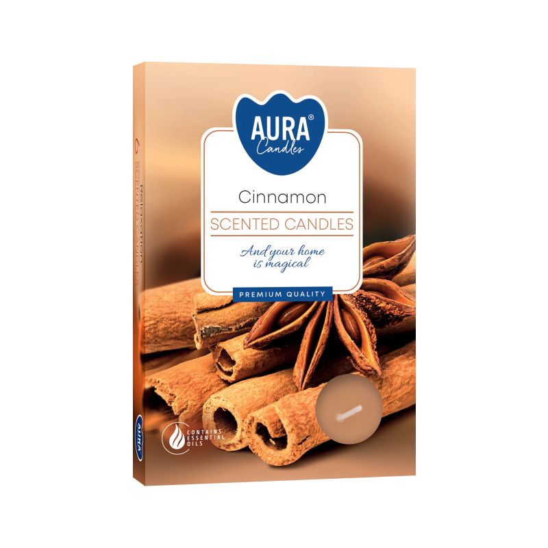 1x Conjunto de 6 Velas de Chá Perfumadas - Canela