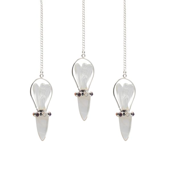 Celestial Guide - Two Piece Angel Pendulum - Chakra Band - Clear Quartz