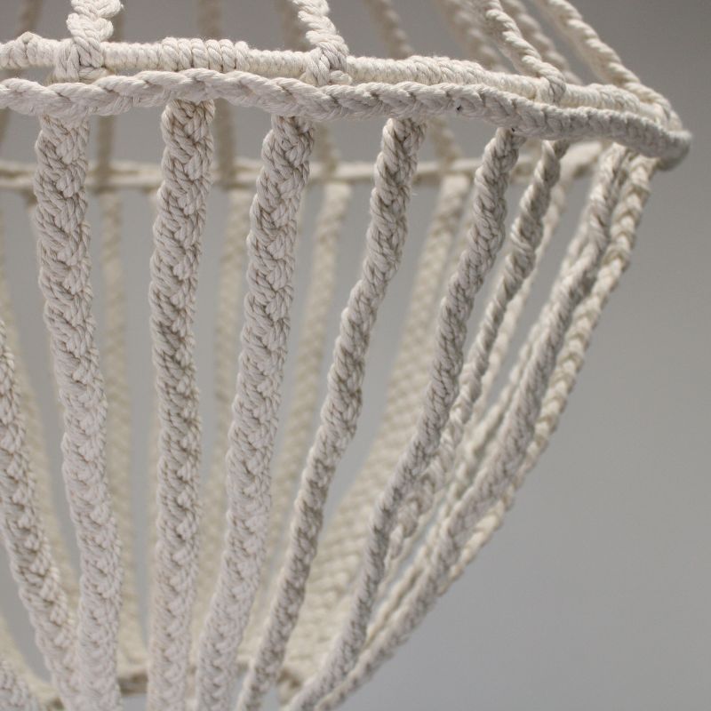 Grand Lustre Pendant en Macramé - Naturel