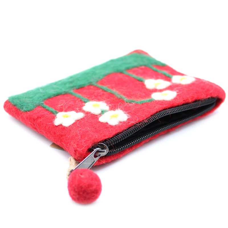 Pochette en feutre naturel (asst) - Fleurs Jardin