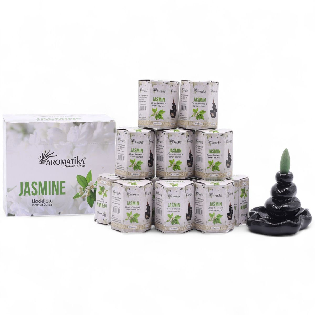 Pacote de 10 incensos Masala Refluxo - Jasmim