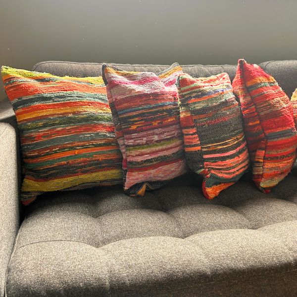 Housses de coussin en tapis de chiffons - 40x40cm - Multicolore