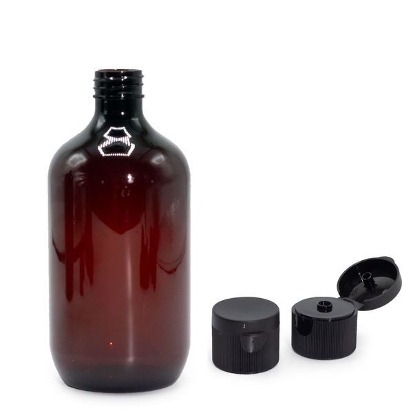 Jantarna Plastična Boston Boca 500ml boje s Poklopcem na Preklop 28mm