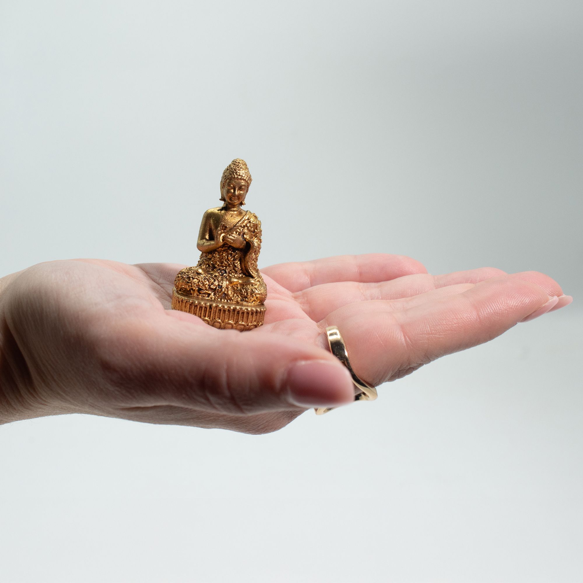 4x zei miniaturale din alamă - Buddha (60 g) - 48 mm