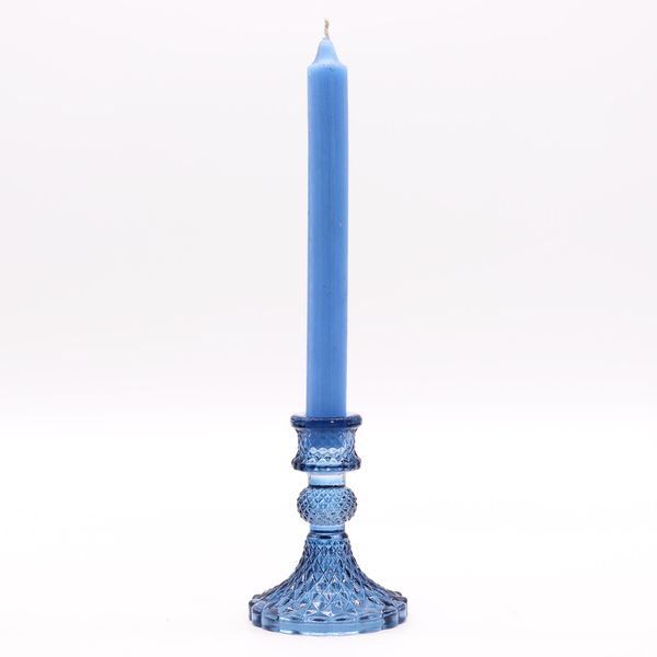 Set of 2 Vintage Dinner Candle Holder - Royal Blue