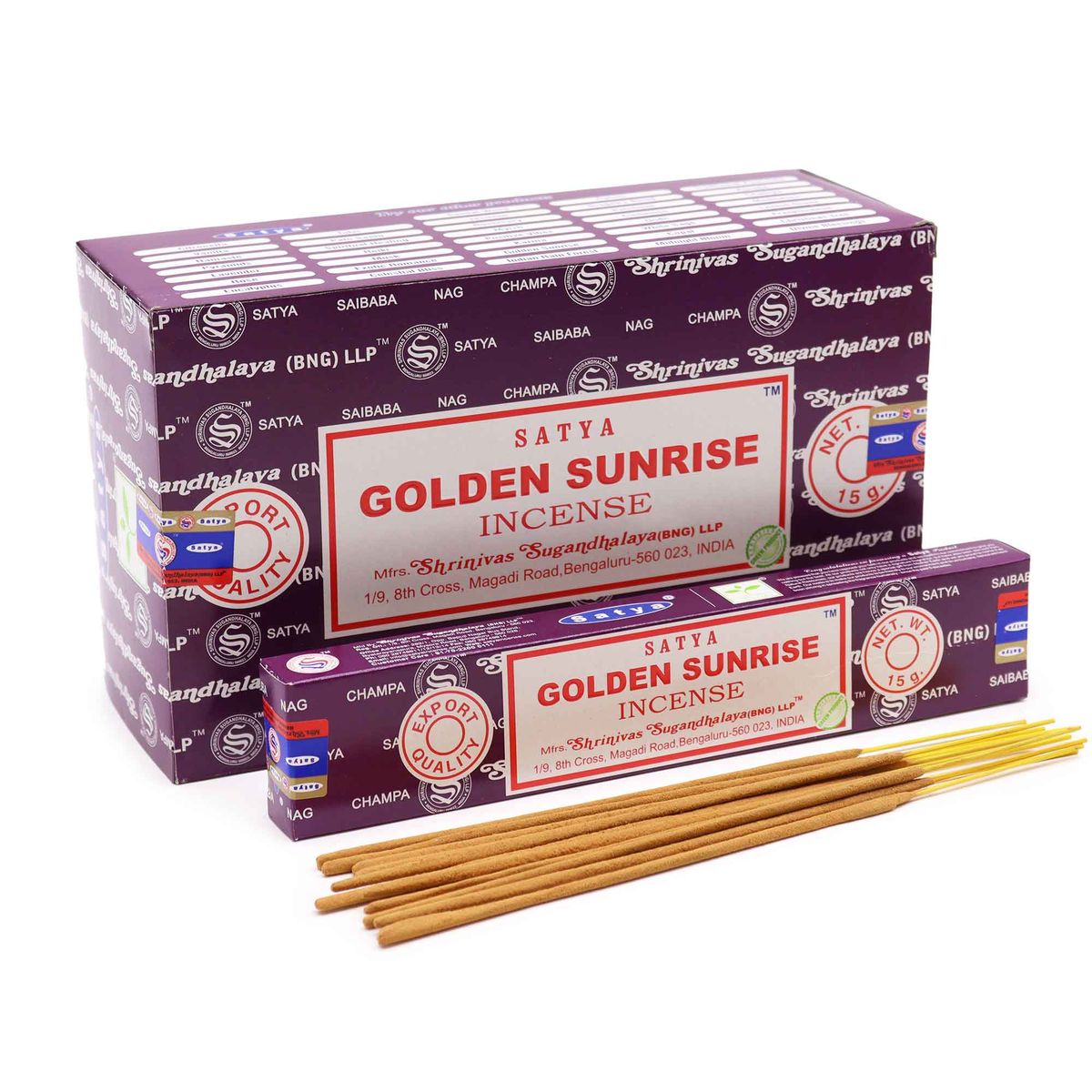Bastões de incenso Satya 15 g - Dourado Sunrise