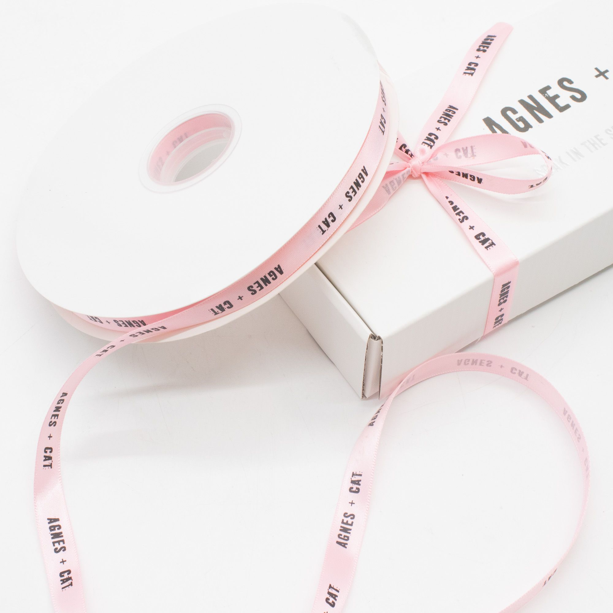 Agnes + Cat Branded Ribbon - Pink (12mm x 90m)