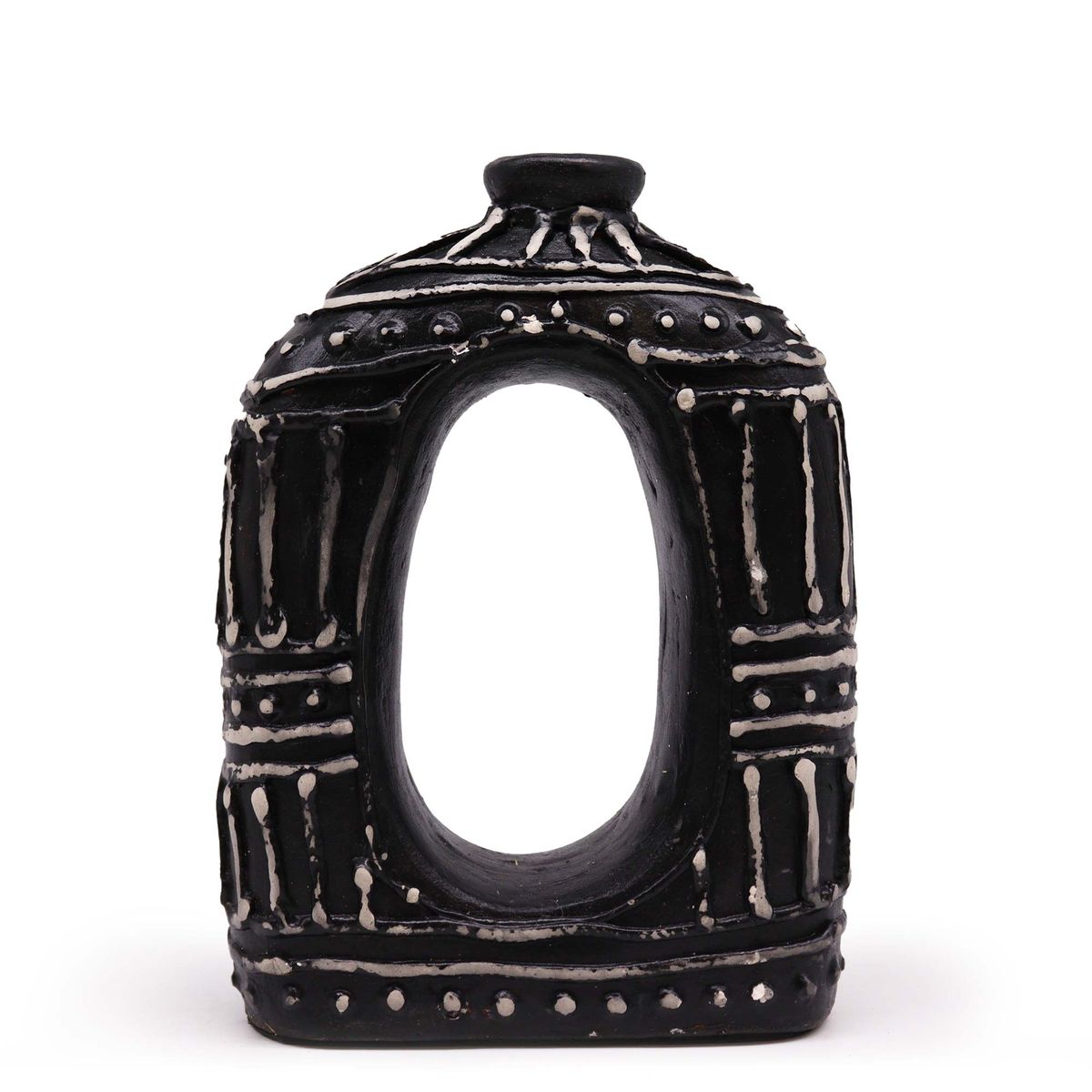 Vaso oval em forma de donut - Chocolate 23 cm