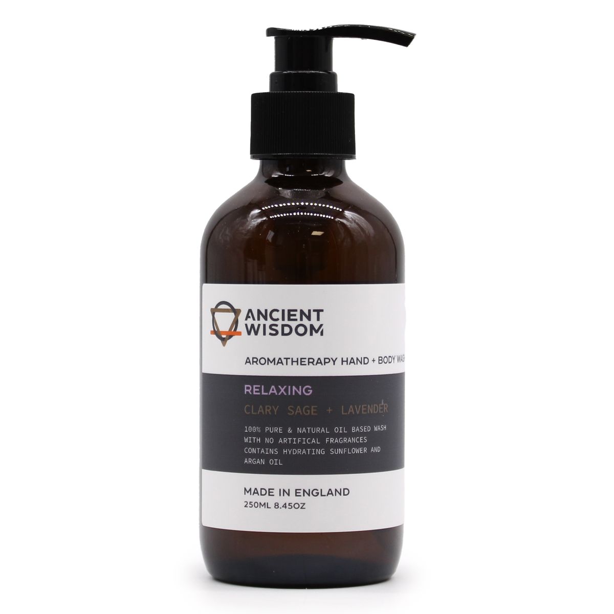Sabonete líquido para mãos e corpo de sálvia esclareia e lavanda 250 ml