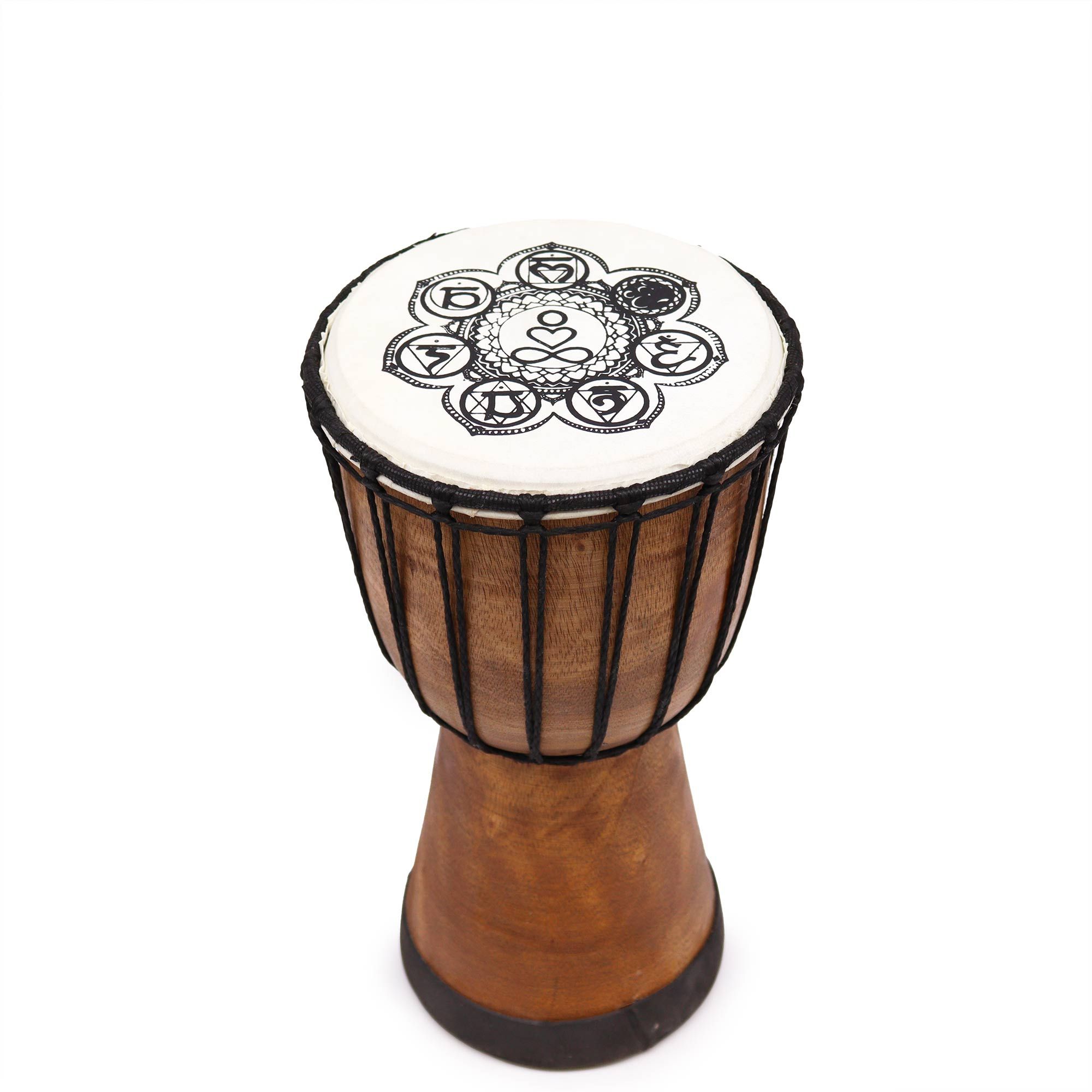Tambor de Djembe de Topo Largo Feito à Mão  - 30cm