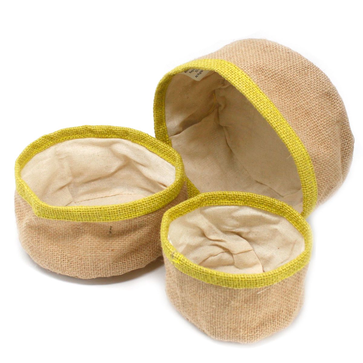Conjunto de 3 cestos de juta natural - Azeitona