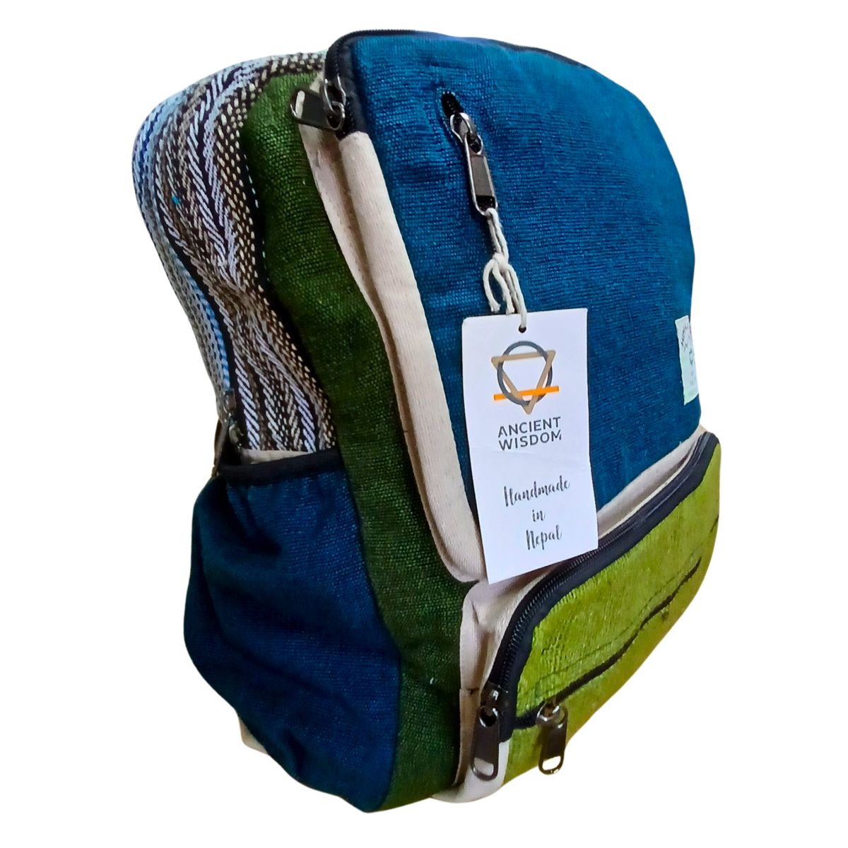 Mochila grande de cânhamo - Teal & Sage