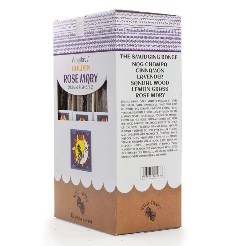 30g Golden Rose Mary Smudging Resin Sticks (6s)
