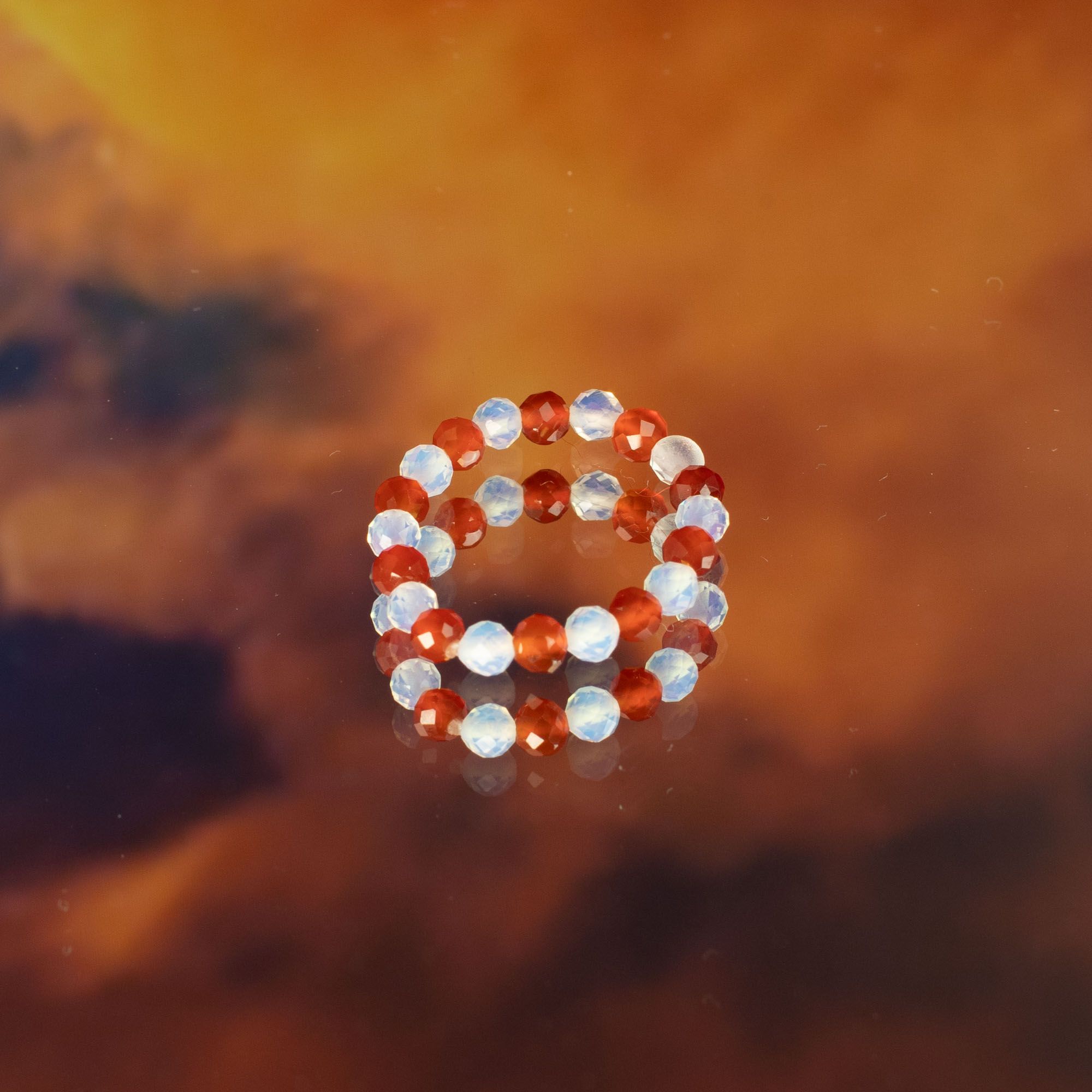 Nymph Spirit set prstenja s prirodnim kamenjem - Blood Moon