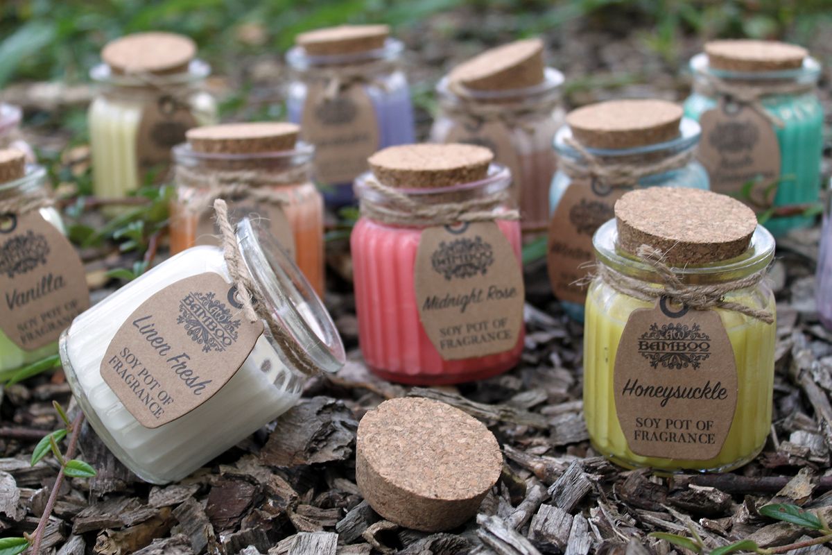 Velas de Soja em Potes com Fragrância