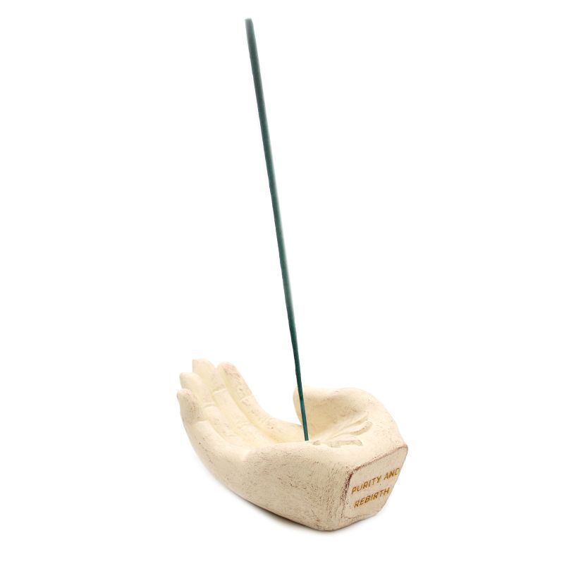 Main Porte-Encens - Lotus (Blanc)