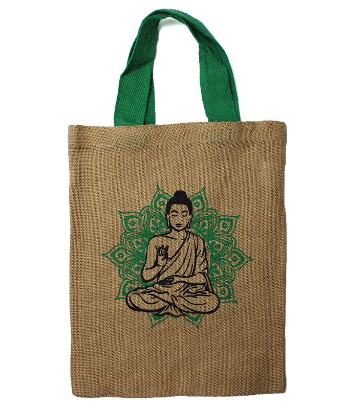Sac à Main en Jute - 5 Motifs Mystiques Assortis