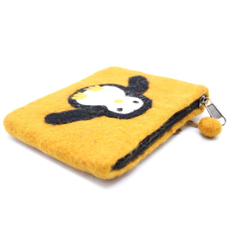 Pochette à glissière en feutre naturel (asst) -  Pengouin Mignon