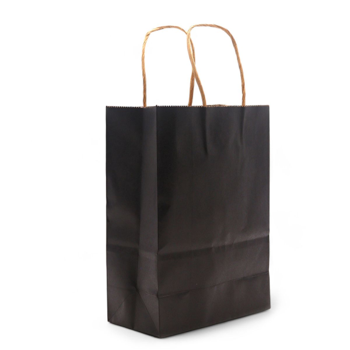 Saco de papel com alça (16x22x8 cm) - Preto (130 g)
