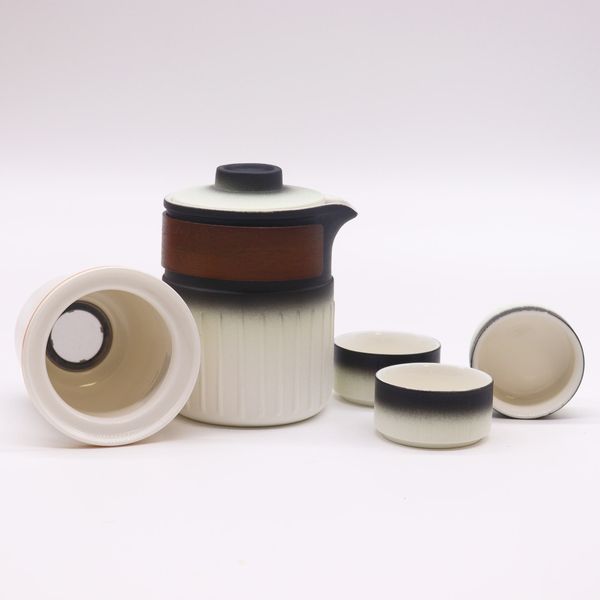Ensemble de théière en céramique de voyage - Trois amis - Pack de voyage