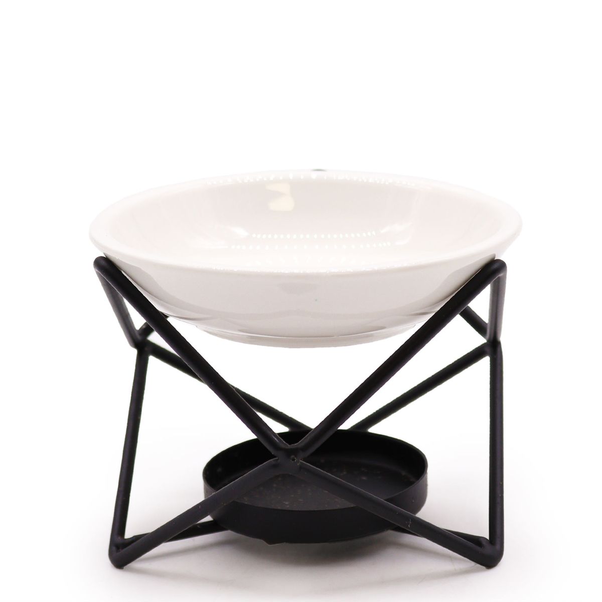 Suporte hexagonal de cerâmica e metal