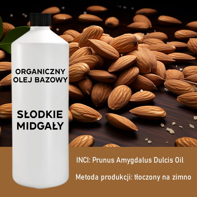 Organiczny Olej Bazowy ze Słodkich Migdałów 1 litr